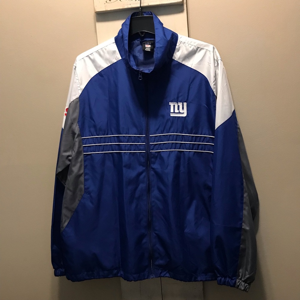 NFL Team Apparel Reebok NY Giants Full Zip Windbreaker Large